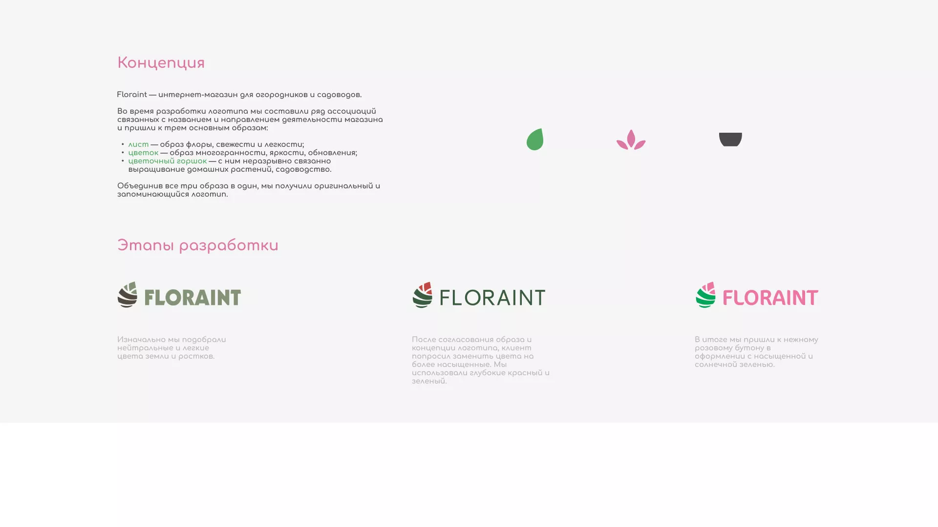 Создание логотипа и интернет-магазина «FLORAINT» в Шебекино