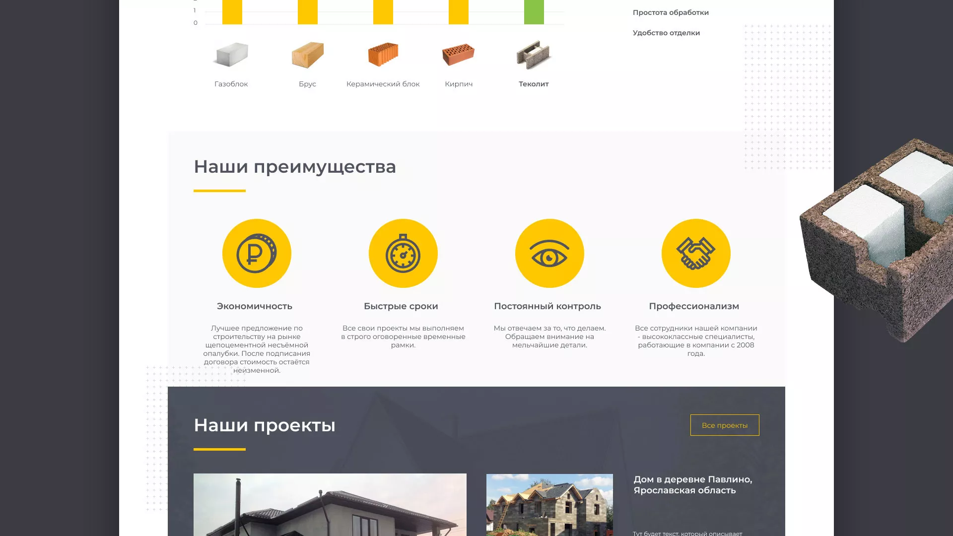 Создание сайта для строительной компании «ЭКОДОМ» в Шебекино