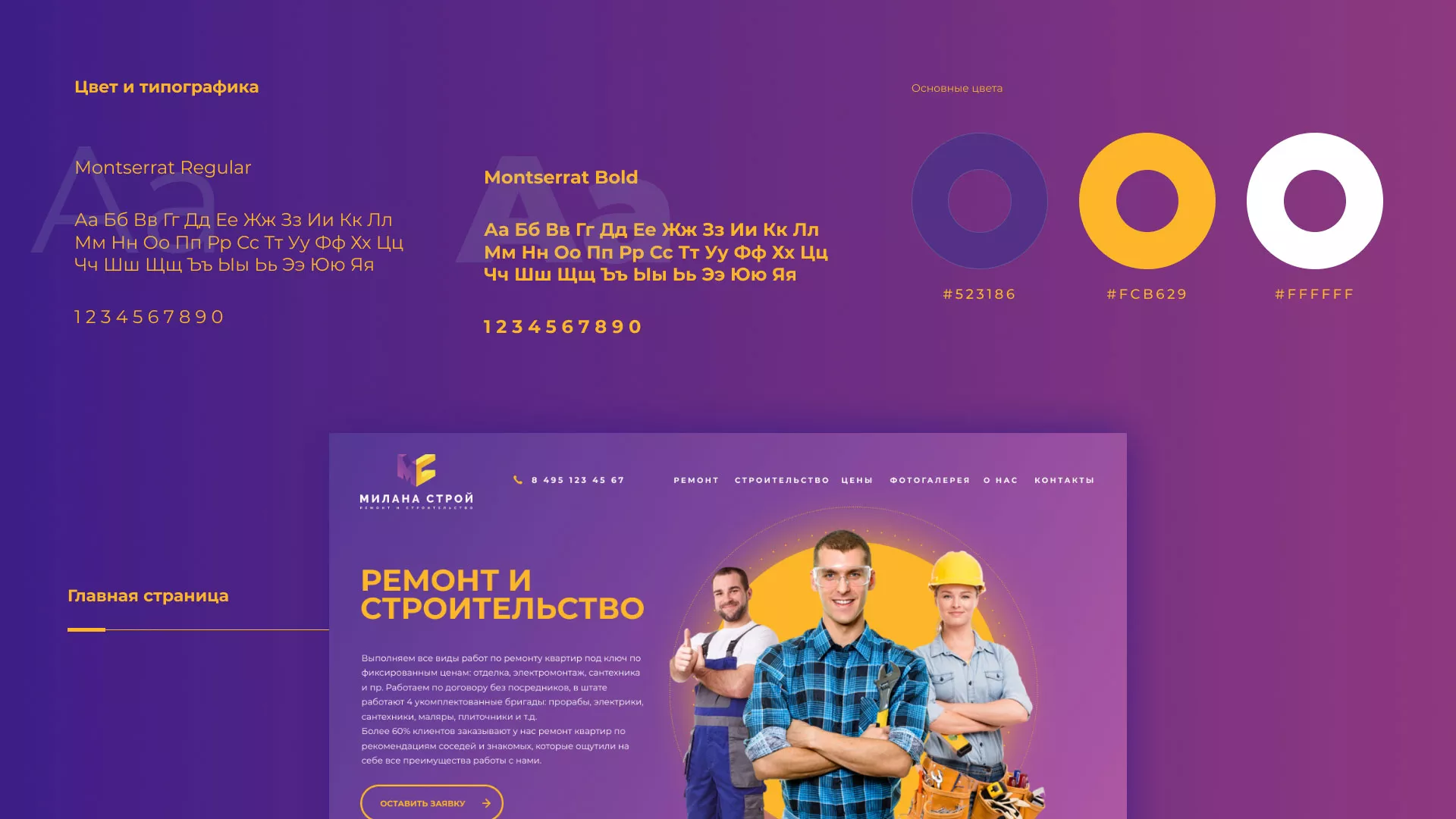 Разработка сайта строительной компании «Милана-Строй» в Шебекино